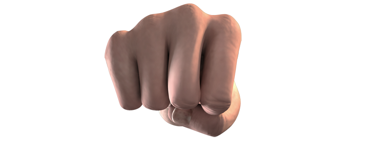 Force Hand Punch Png File (salmon, gray, white)