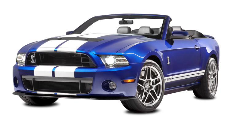 Ford Mustang Convertible Car Blue Sports Transparent Png (black, white)