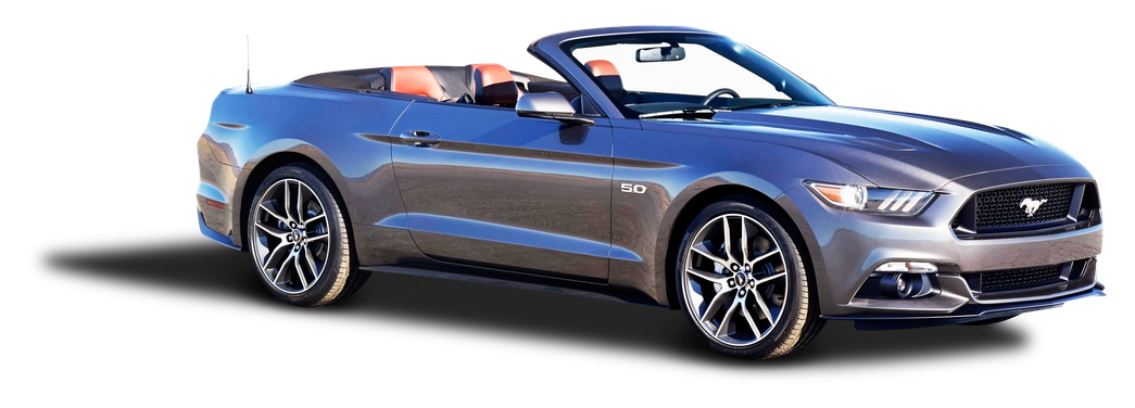 Ford Mustang Convertible Car Close Up Transparent Png (black, gray, white)