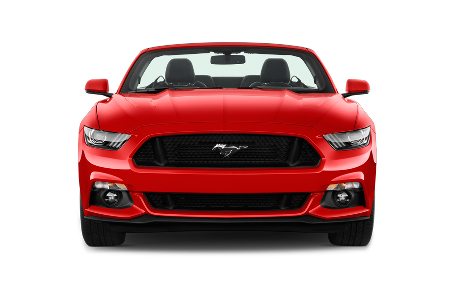 Ford Mustang Convertible Car Front View Transparent Png (black)