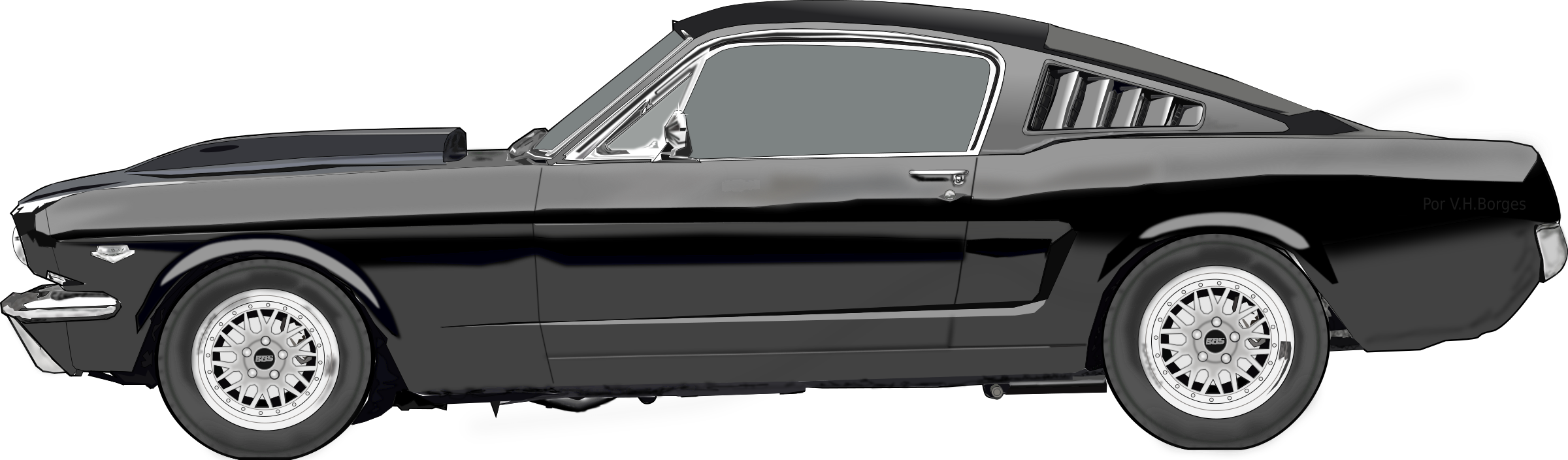 Ford Mustang No Background (indigo, black, gray)