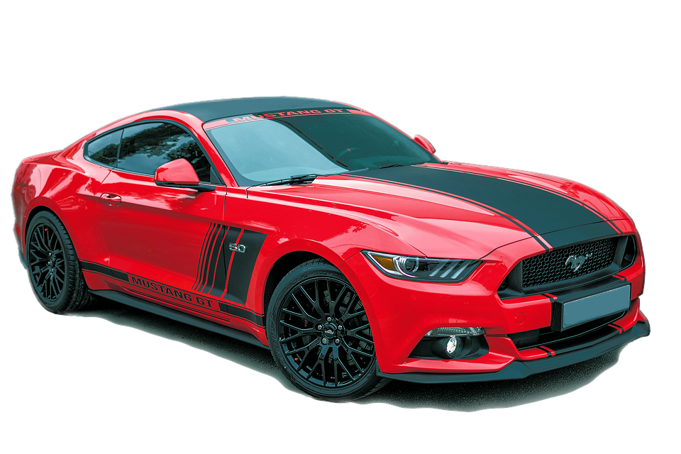 Ford Mustang Red Transparent (black, teal, red)