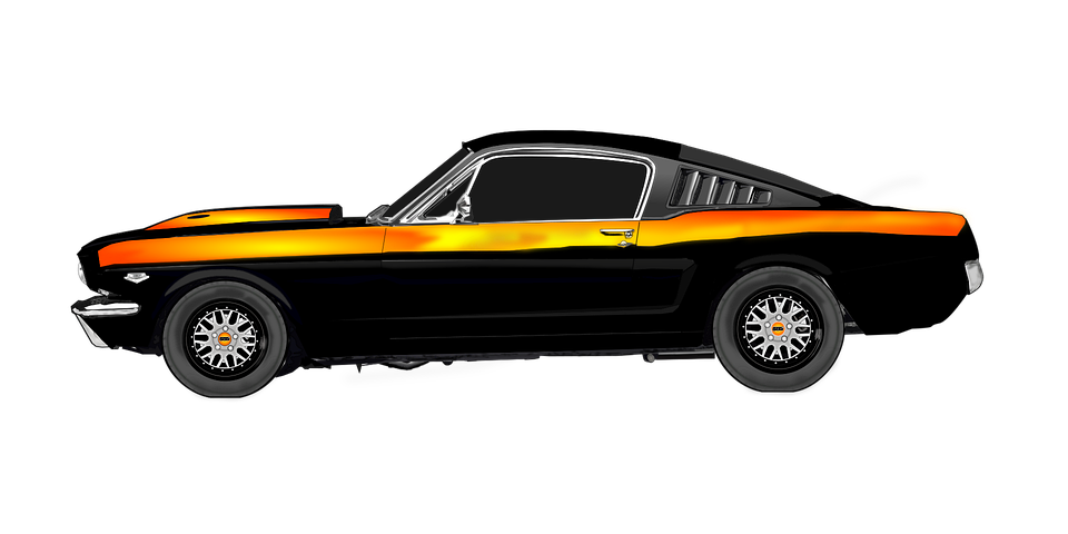 Ford Mustang Yellow Png Cutout (black)