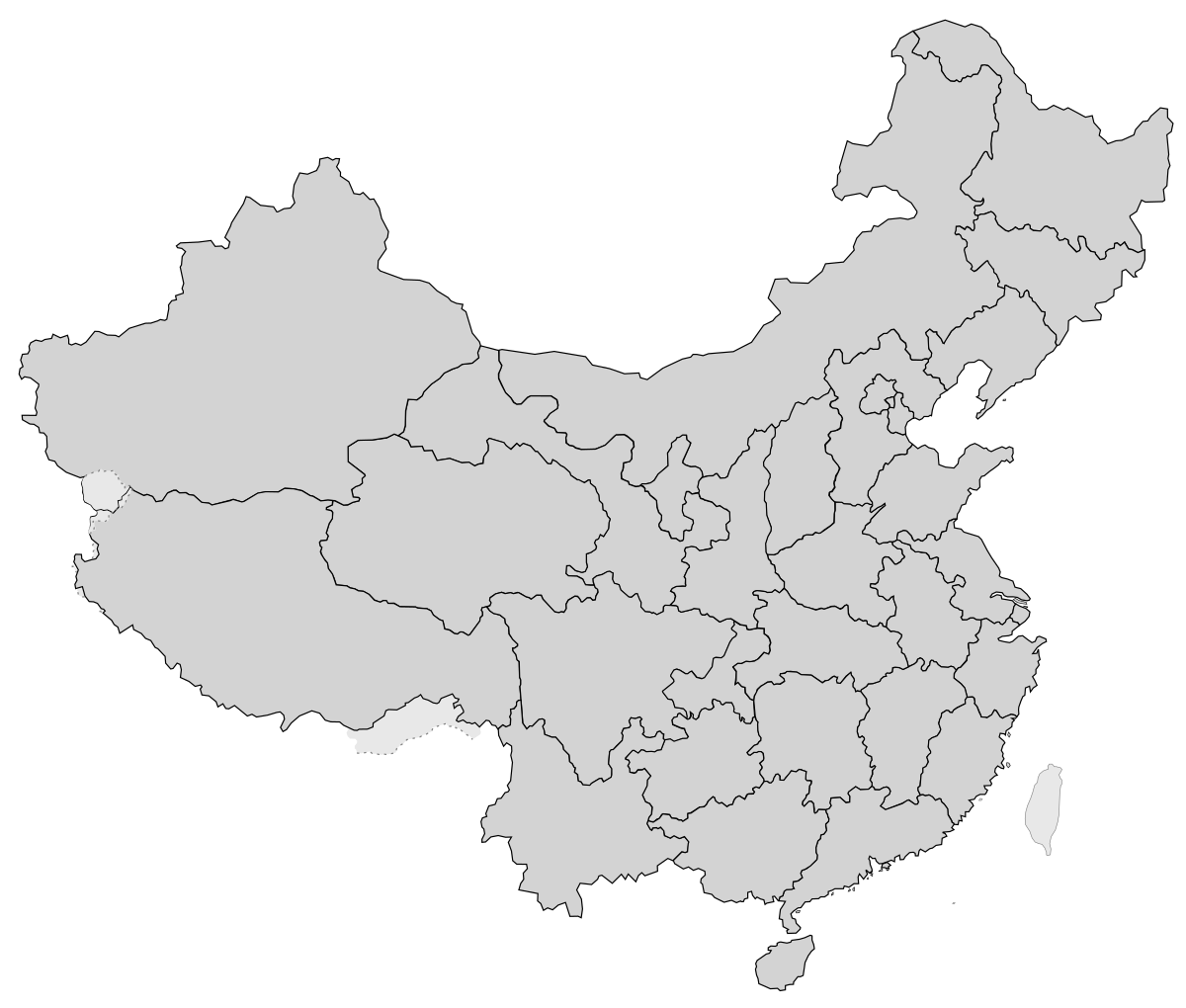 Border China Map Png File (black, silver)