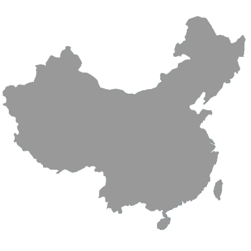 Border China Map Transparent Background (black, gray)