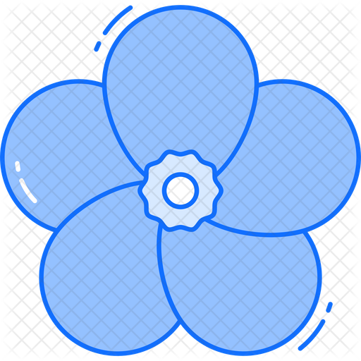 Forget Me Not Flower Png Cutout (black, silver)