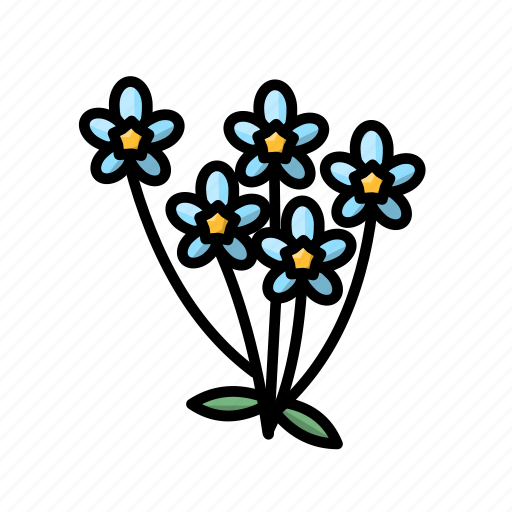 Forget Me Not Png Cutout (indigo, black)