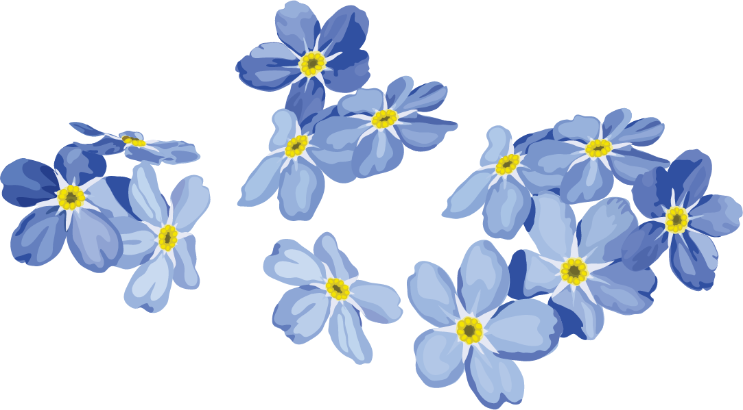 Forget Me Not Png File (white, silver)