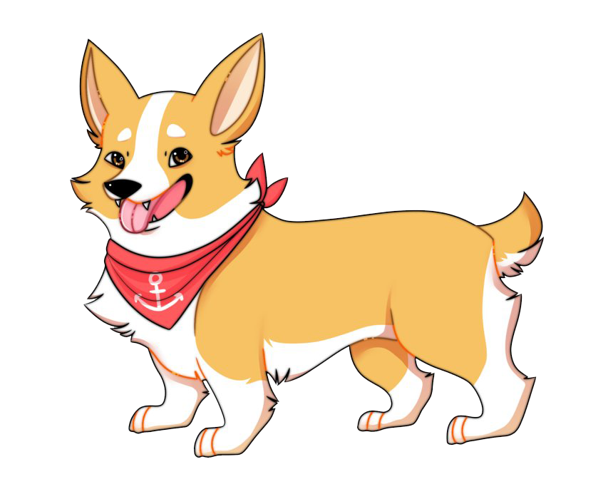 Corgi Png Image (white, salmon)