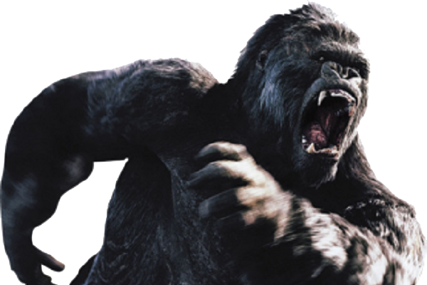 Gorilla Transparent Png (black, white)