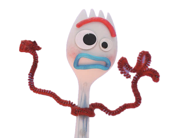 Forky Toy Story Png Download Image (black, white, silver)