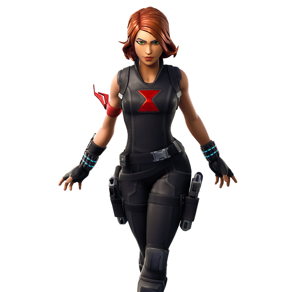 Fornite Black Widow Outfit Png Image (black, gray, silver)