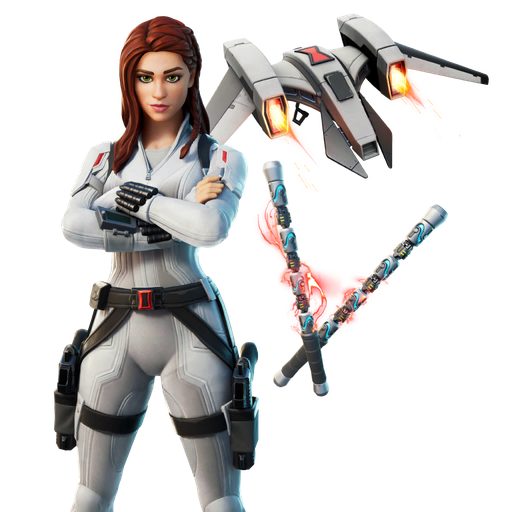 Fornite Black Widow Outfit Png Photo (black, red)