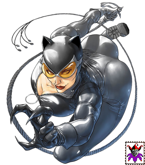 Fornite Catwoman Comic Book Outfit Download Png Image (black, white)