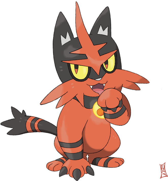 Torracat Pokemon Png Free Download (indigo, black, gray, salmon)