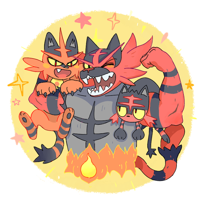 Torracat Pokemon Png Image (black, gray, pink, salmon, silver)