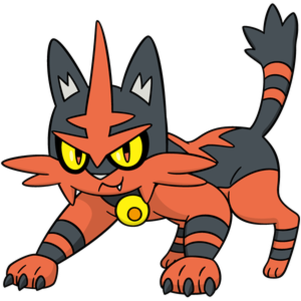 Torracat Pokemon Png Transparent (black, gray, salmon)