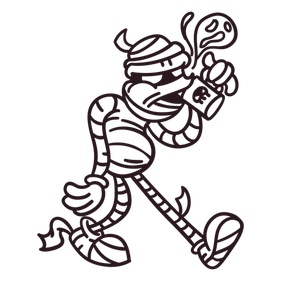 Horror Mummy Transparent Png (black)