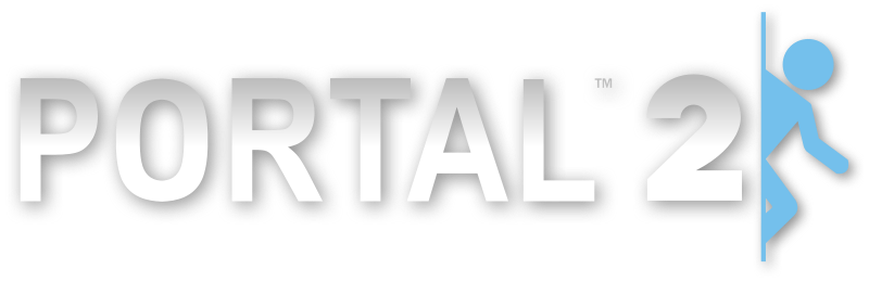 Portal 2 Logo Png Clipart (gray, black, white)