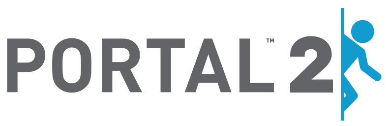 Portal 2 Logo Png Image (gray, black)