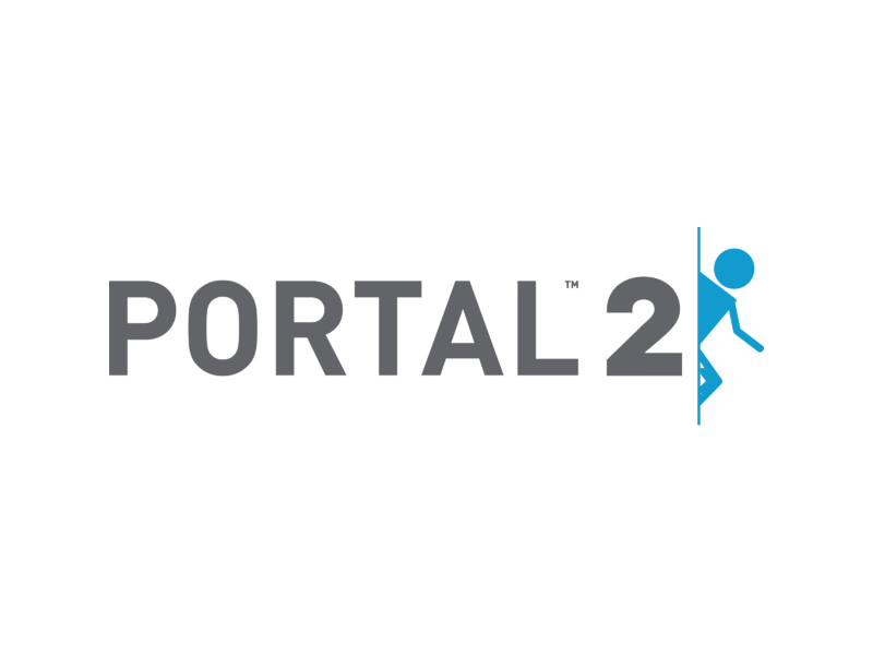 Portal 2 Logo Png Picture (gray, indigo, black, white)