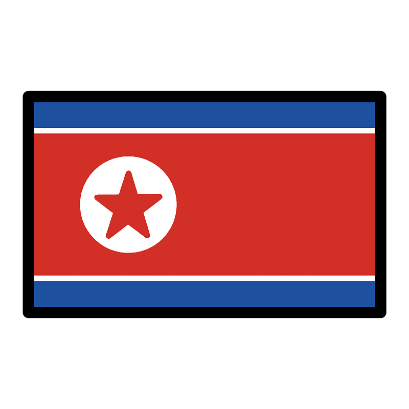 North Korea Flag Png Image (chocolate, teal, gray, white, black)