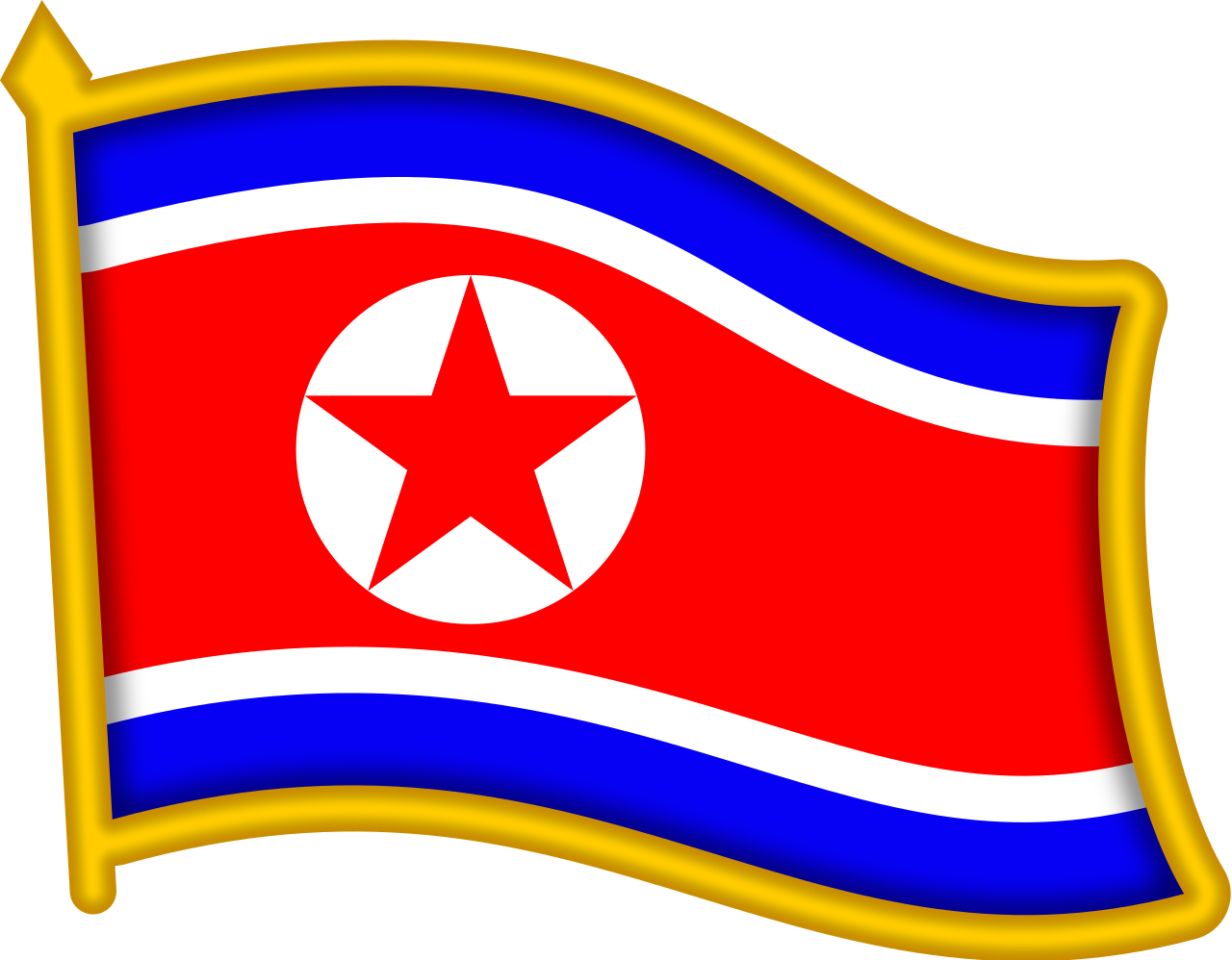 North Korea Flag Png Images (gold, white, black, blue, red)