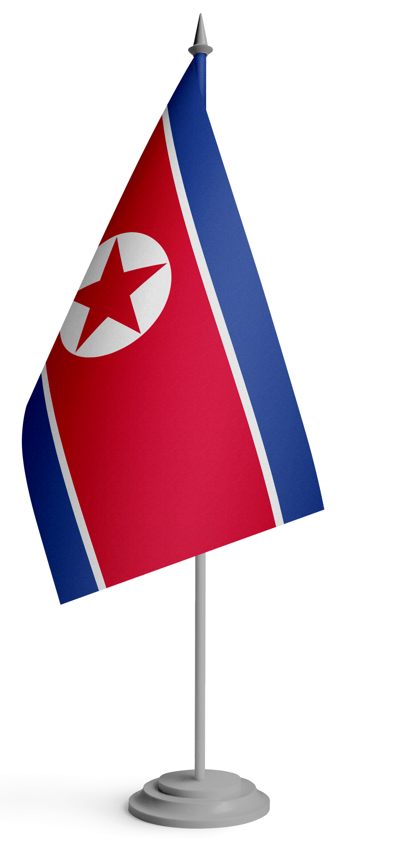 North Korea Flag Png Photo (black, red, silver)