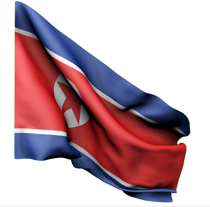 North Korea Flag Png Pic (black, salmon, gray, white)