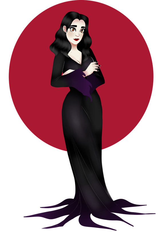 Morticia Addams Png Clipart (maroon, black)