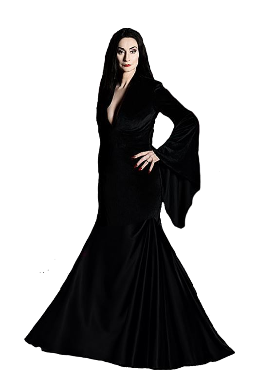 Morticia Addams Transparent Png (white, black)