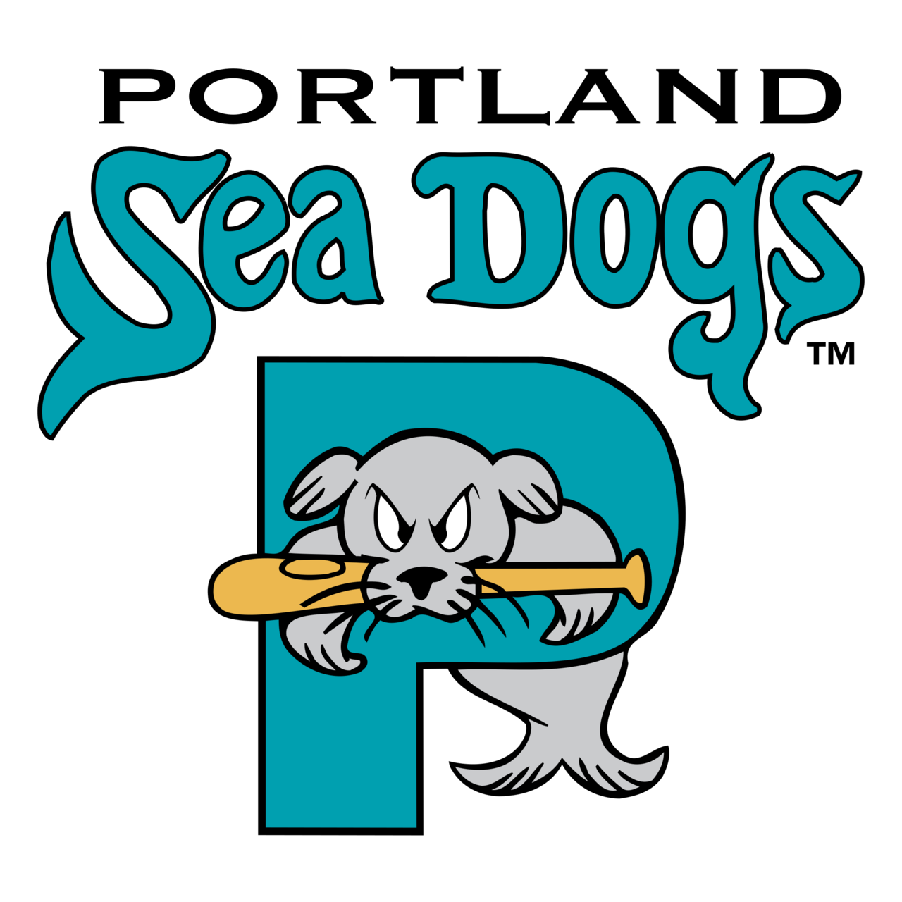 Portland Sea Dogs Png Hd (silver, teal, black)