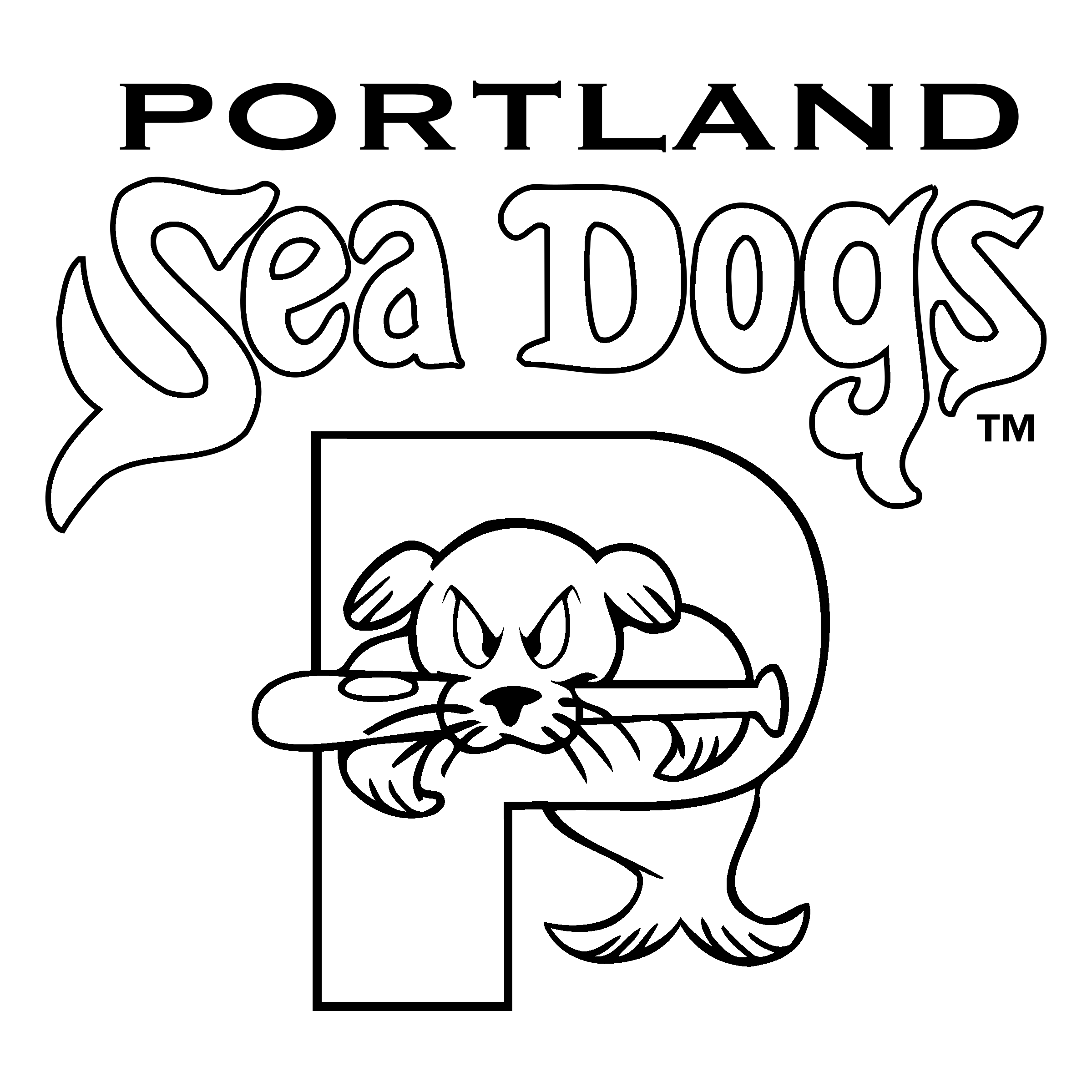 Portland Sea Dogs Png Photo (gray, silver, black, white)