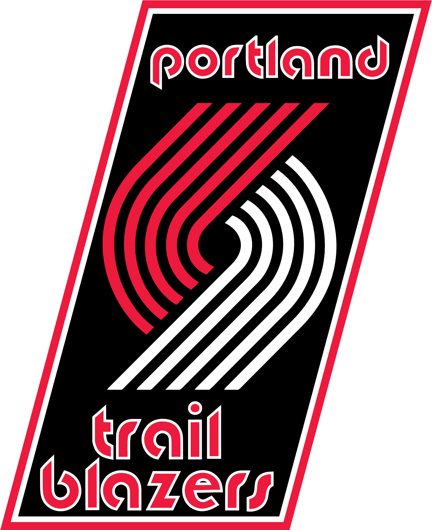 Portland Trail Blazers Png Clipart (red, black, silver, salmon, white)