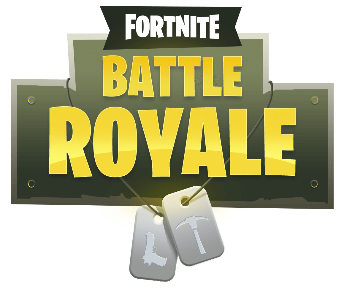 Fortnite Battle Royale Logo Transparent Png (black, gold, gray)