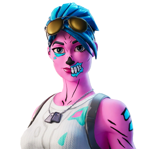 Fortnite Ghoul Trooper Png Transparent Image (white, gray, black, silver, pink)