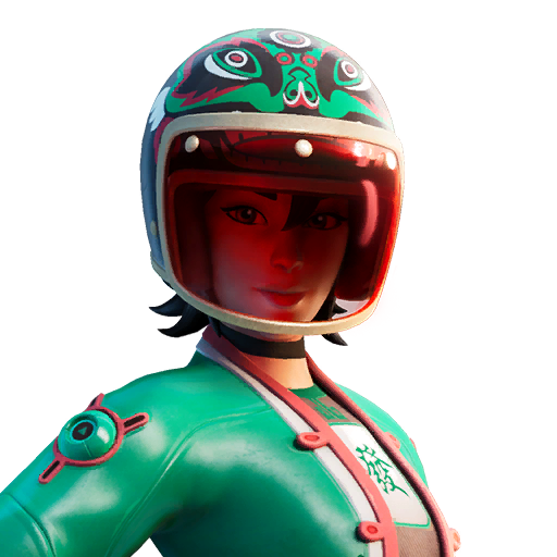 Fortnite Jade Racer Png (purplish red, teal, red, gray, black)