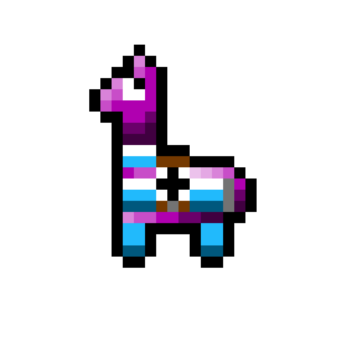 Fortnite Lama Png File (greenish blue, teal, white, purple, black)