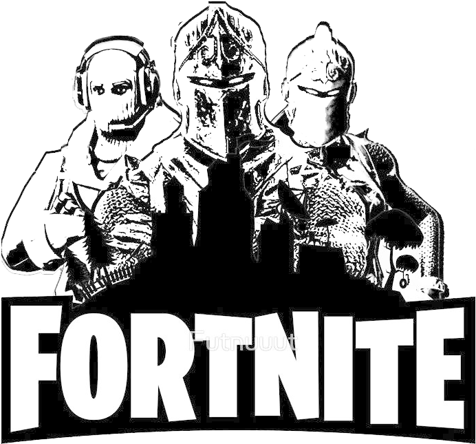 Fortnite Logo Png Photo (black, white)