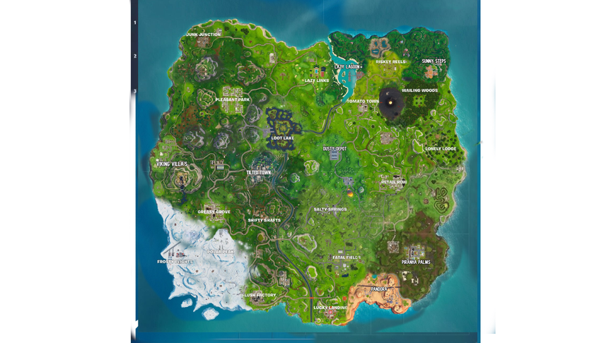 Fortnite Map Png Pic (teal, black, gray, white)