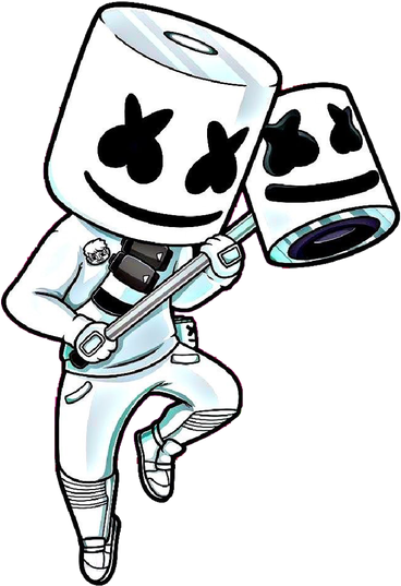 Fortnite Marshmello Png Image (black, silver, white)