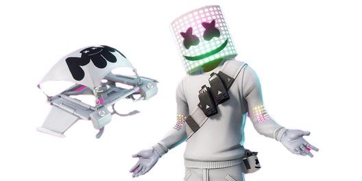 Fortnite Marshmello Png (black, beige, lavender)