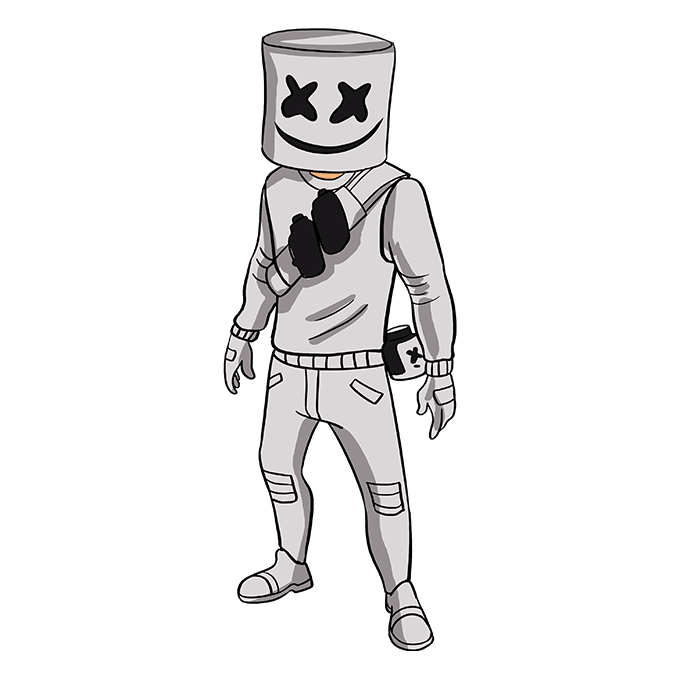 Fortnite Marshmello Skin Png Pic (black, lavender)