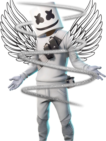 Fortnite Marshmello Skin Png (black, silver, white)