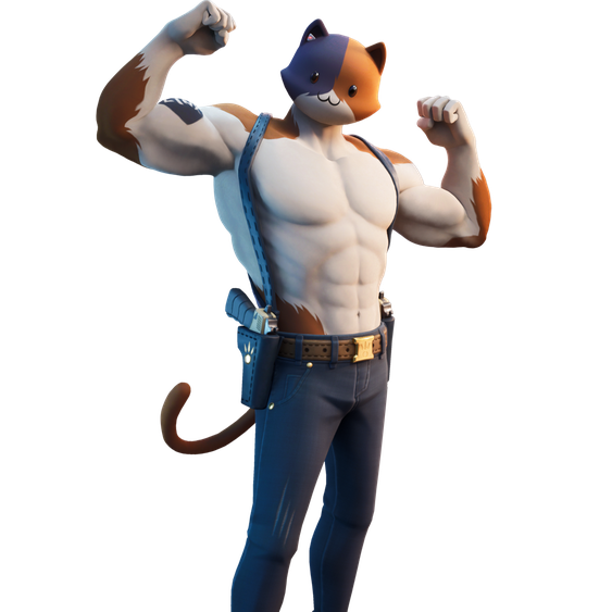 Fortnite Meowscles Png Photos (black, silver)