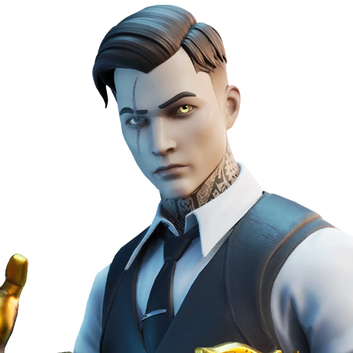 Fortnite Midas Png (black, white)