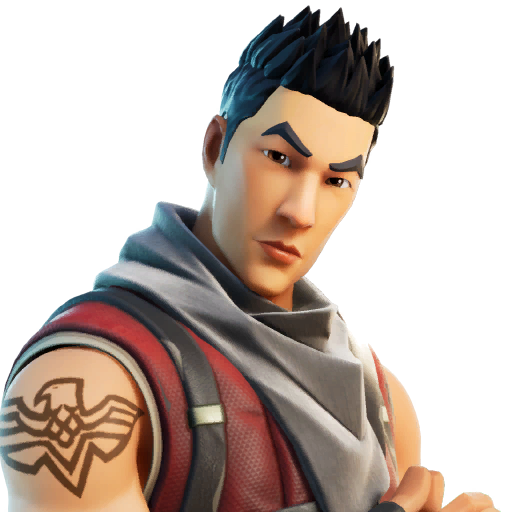 Fortnite Original Renegade Png (white, gray, black, silver, pink)