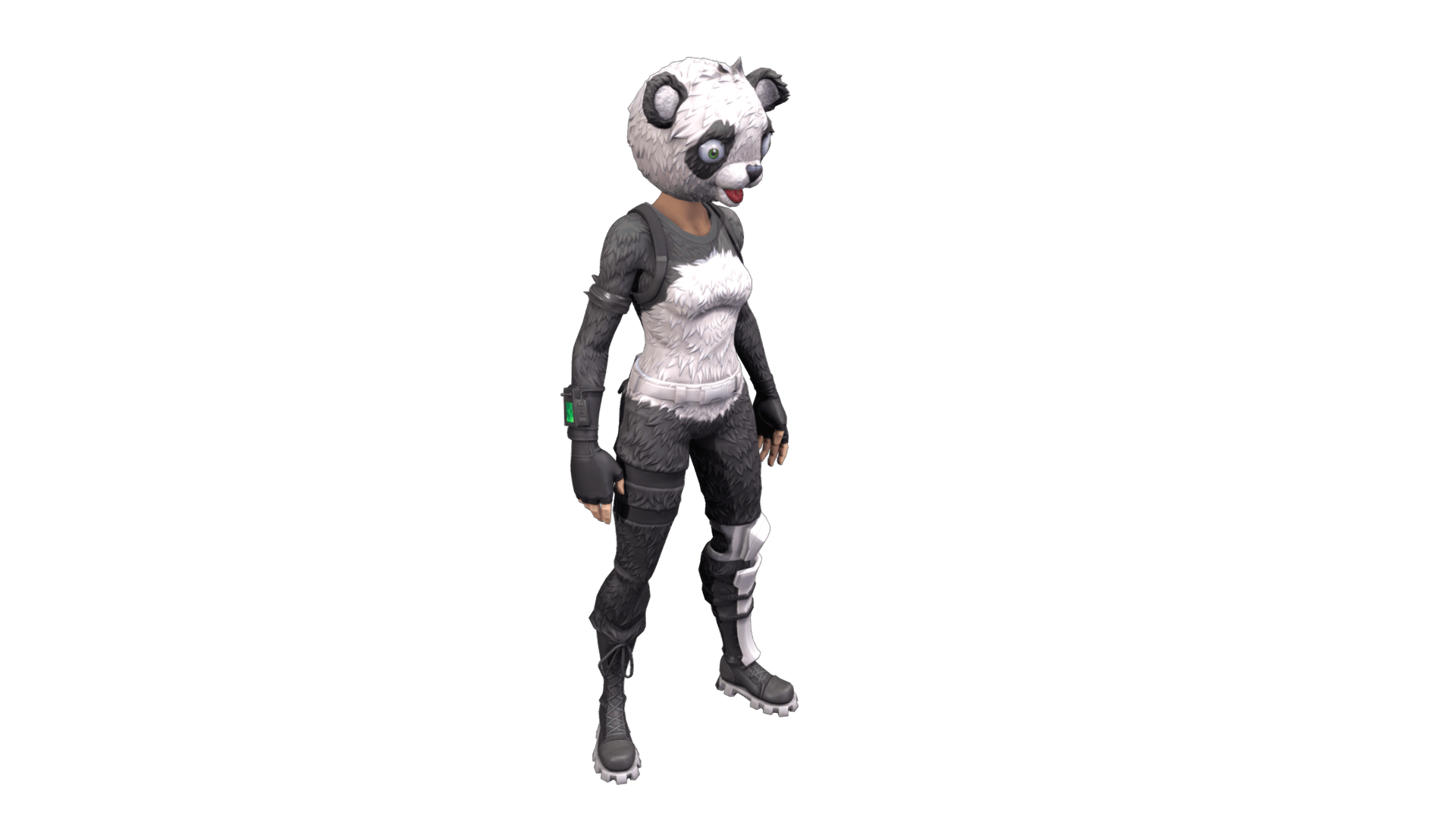 Fortnite P.A.N.D.A Team Leader Png Hd Isolated (gray, white)