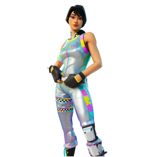 Fortnite Rainbow Racer Png Hd (black, silver)