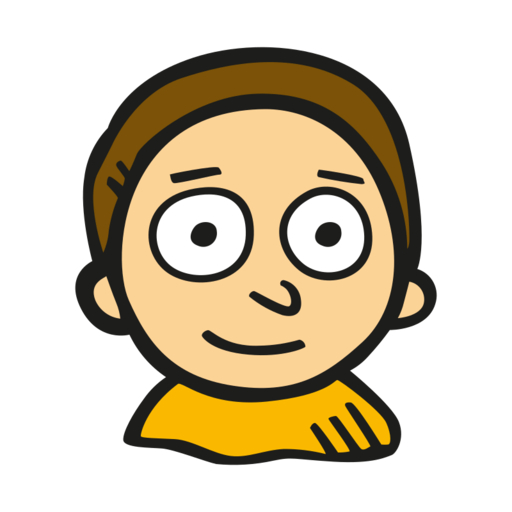 Morty Free Png Icon (olive, pink, black, orange, white)